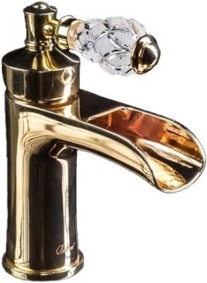 Смеситель  для раковины Boheme Vogue Crystal золото 211-CRST